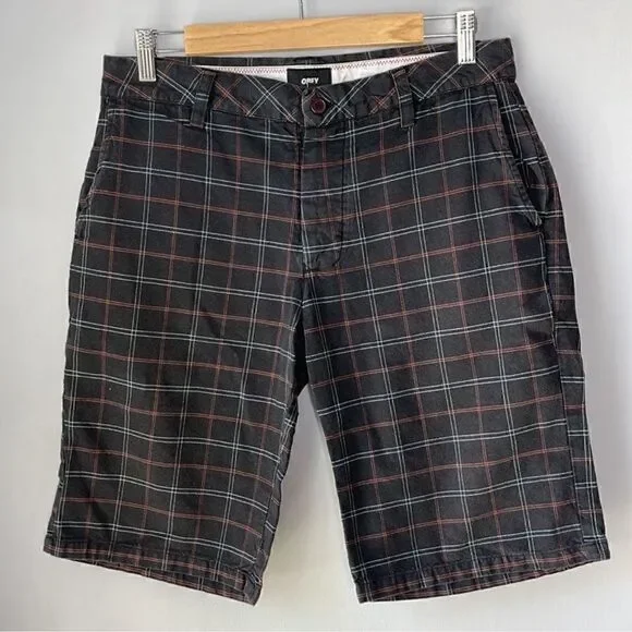 Obey Plaid Windowpane Shorts - Picture 3 of 8